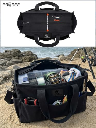 Garden Tool Bag with 9 Pockets & Shoulder Strap, Heavy Duty Gardening Tote Organizer for Tools, Gloves & Supplies, Black