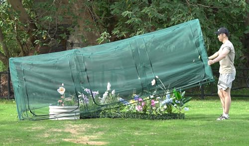 Poray Large 12.3X4FT Tunnel Plant Netting Cover,4.1FT Tall Crop Cage Tomato Netting for Vegetables&Fruits,Durable Gardening Net for Plant and Animals - style: 147*49*49inches Tunnel