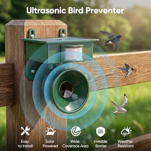 2026 Upgraded Solar Ultrasonic Bird Repellent Devices Outdoor