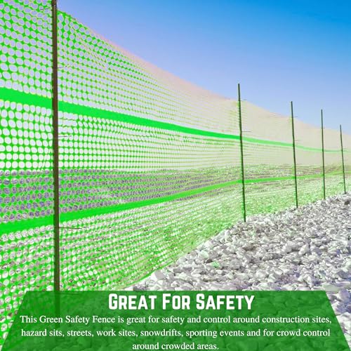 Farm Plastic Supply - Green Safety Fence - 4' x 100' - Green Temporary Fencing, Safety Fence, Plastic Mesh Fencing Roll, Garden Fence, Animal Barrier, Poultry, Deer