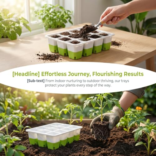 Seed Starter Tray 10 Pack, Reusable Silicone Seedling Kit