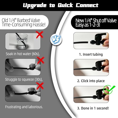 10 Pack Quick Connect 1/4" Drip Irrigation Shut Off Valve, Universal Drip Irrigation Tubing Coupling Valve, Leak Free Connector Locking Fitting for Sprinkler or Drip Irrigation System - size: 10PCS 1/4" Drip Irrigation Shut Off Valve