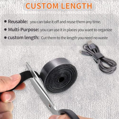 IFNOW 32FT Reusable Fastening Tape Cable Ties Double-Sided Hook-and-Loop Cable Management Tape Strength and Durability 0.4''/Width (1, Green) - color: Green