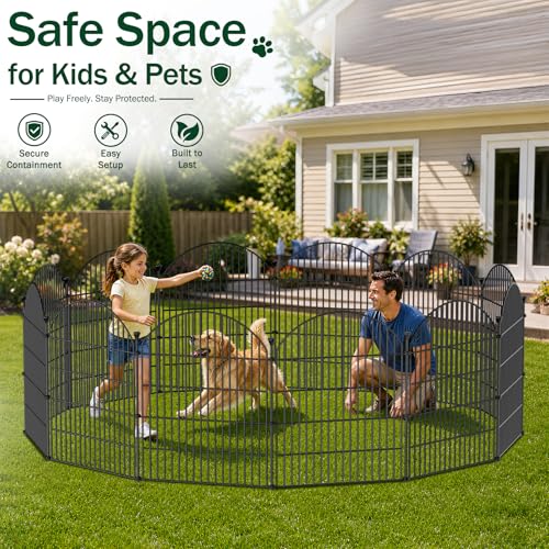 No Dig Garden Fence Panels, Dog Fence Outdoor for Yard, 12 Pack - size: 40in(H) x 29ft(L)