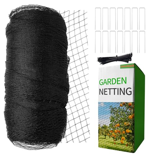Garden Netting,7.5ft x 65ft Black Bird Netting Heavy Duty,Rabbit,Squirrels,Anti Birds,Larger Bees,Deer,Chicken,Cardinals,Animal Fencing for Fruit Tree & Vegetable Garden - size: 7.5ft x 65ft