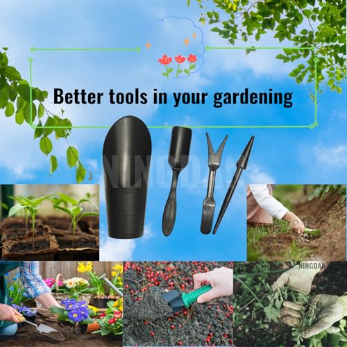 Garden Shovel Hand Tools Transplanting Potting Bonsai Soil Scoop Plastic Succulent Kits,Mini Garden Plant Care Shovel Soil (Black) - color: Black