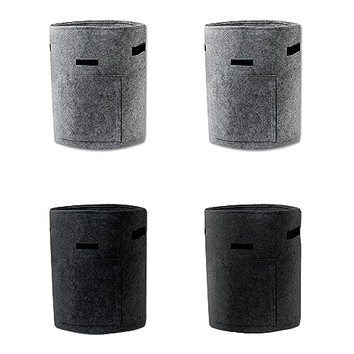 Trademark Innovations 10 Gallon Grow Bags Potato Bags for Growing Potatoes Fabric Planters Grow Bags with Handles and Harvest Window (Set of 4)