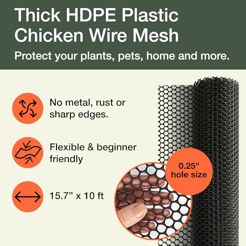 MaPorch Plastic Chicken Wire Fencing, Under Bed Blocker for Pets, Black 1pk - color: Black, size: Pack of 1