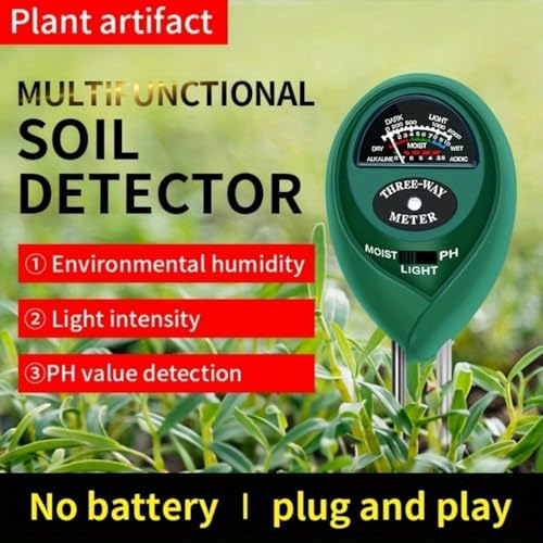 3-in-1 Soil Test Kit, Soil Moisture Meter/Soil ph Meter/Fertility Soil Tester, Soil Hygrometer for Garden, Farm, Plant, Outdoor, Indoor, Lawn Care Moisture Meter for Hous Plants