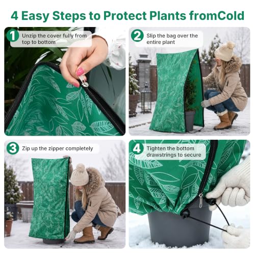 2PCS Plant Covers Freeze Protection 69"X47" Winter Frost Blankets - color: Grey 69*47in