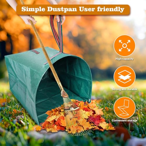 4-Pack 40-Gallon Reusable Collapsible Yard Waste Bags with Dustpan - style: 4 pack Yard Waste Bags