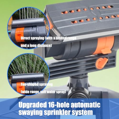 Adjustable Sprinkler Upgraded Adjustable Sprinkler for Lawns Yards and Gardens with 16 Nozzle Oscillating Heads