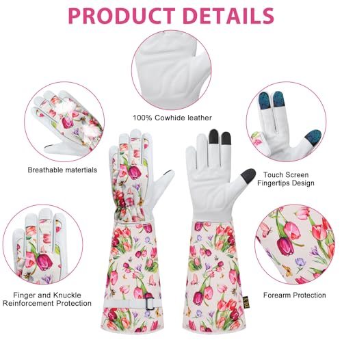 DLY Garden Gloves for Women,Gardening Gloves,Garden Gift for Lady,White,XL - color: White, size: X-Large