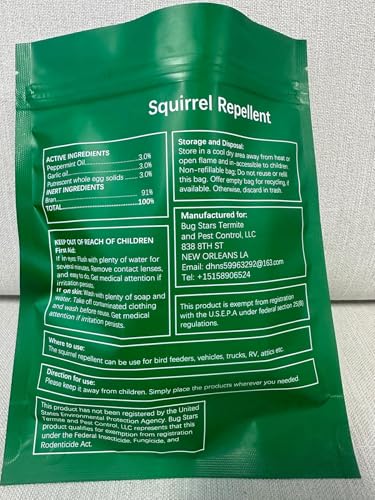 AUDQQM Squirrel Repellent, Outdoor Chipmunk Repellent, Keep Squirrels Away from Garden, Yard and Potted Plants, Chipmunk Deterrent Indoor-6 Pouches - size: 1.2 Ounce (Pack of 6)