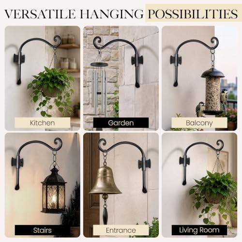 RTZEN Plant Hangers Outdoor or Indoor Heavy Duty Wall Bracket Hooks - size: 10 Inch, style: Axe Hooks