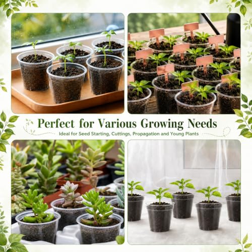 24 Pack 2 Inch Nursery Pots, Mini Plastic Plant Pots for Seedlings(Clear) - color: Clear