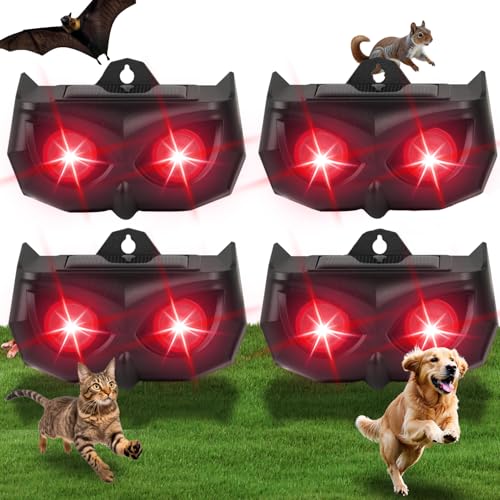 4 Pack Solar Animal Repellent Lights with Flashing Red LEDs