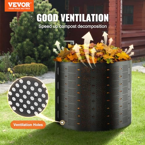 VEVOR Compost Bin 220 Gallon, Outdoor Expandable Composter, Easy to Setup & Large Capacity Composting Bin, Fast Creation of Fertile Soil - style: 220 Gallon