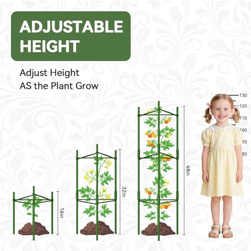 Halatool 8 Pack Tomato Cages for Garden, Up to 48in (4FT) Trellis - color: 8 Pack, size: 48 Inches