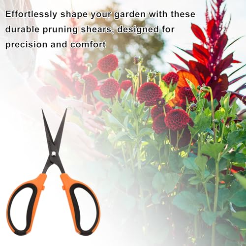 HARFINGTON 3pcs Trimming Scissors 7.2" Stainless Steel Garden Shears with Non-Stick Coating & Straight Precision Blade Hand Pruning Snips for Cutting Flowers