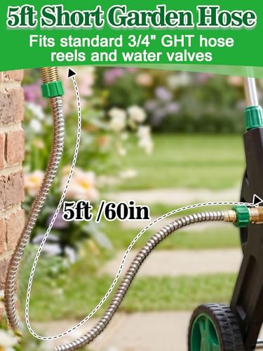 MADHOLLY 5ft Short Garden Leader Hose with Female to Female Connector - size: 5 FT