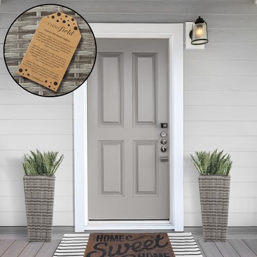 Casafield Set of 2 All-Weather Outdoor Planters with Liners, Tall Tapered Plant Boxes with Flower Pots for Front Porch, Patio, Garden - Gray - color: Gray