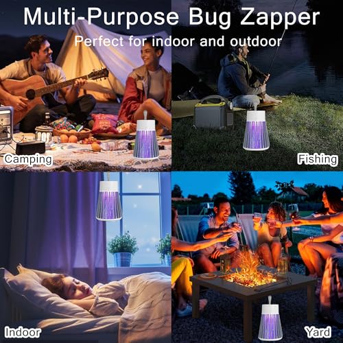 Bug Zapper Rechargeable Mosquito Repellent Indoor Outdoor,Portable Mosquito Zapper,Fly Zapper Fruit Fly Trap for Patio, Home, Backyard, Yard, Garden, Campsite