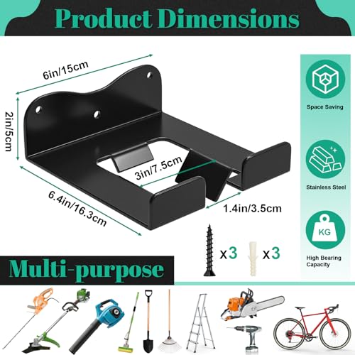 Weed Eater Hanger Garage Organizer Trimmer Rack, Weedeater Rack Wall Mount for Grass Trimmer, Garden Power Tool Holder Organizer for Grass Trimmer Hedge Trimmer (Black-1Pcs) - color: Black-1Pcs