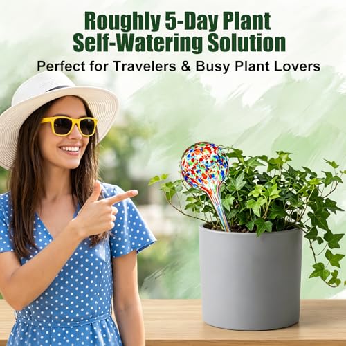 8Pcs Glass Plant Watering Globes,Self Watering Globes,Water Bulbs - color: Set of 8 Medium