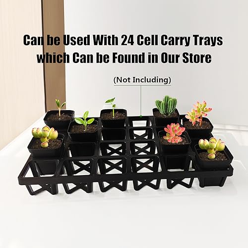 RooTrimmer Square Nursery Pots with Drainage Holes, 2.75 Inch, 120 Pack - color: Black, size: 2.7 Inch - 120pk