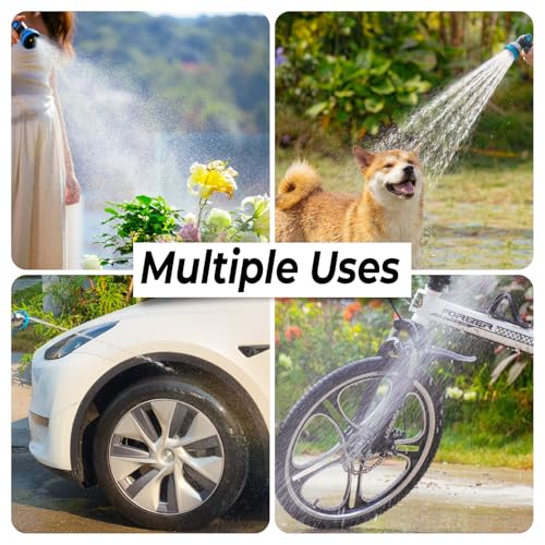 Garden Hose Reel 115 ft x 5/8 in, Retractable Heavy Duty Hose Reel with Any Length Lock, Auto Rewind System, 180° Metal Swivel Bracket, 10-Pattern Garden Hose Nozzle, Dark Grey - color: Dark Grey, size: 115FT