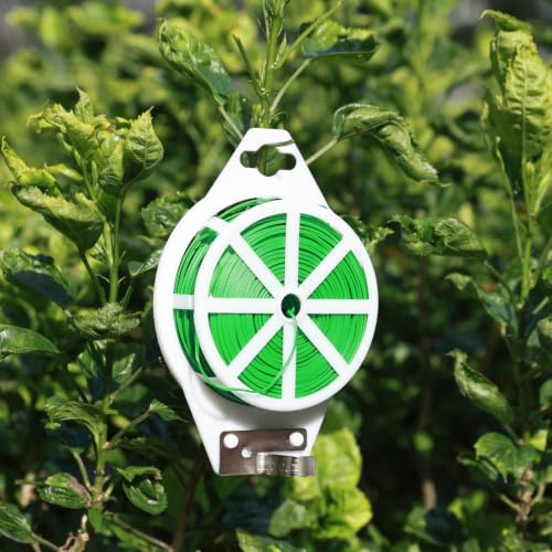 Twist Ties, 328 ft, Green Cable tie roll with Cutter, Reusable, Suitable for Gardening Plant Growth Care, Office and Home Cable and Bag Organization