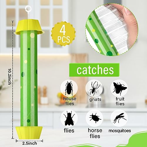 Qualirey 4 Pcs Sticky Fly Trap Fly Stick with Hook, Stylish Style - style: Stylish Style