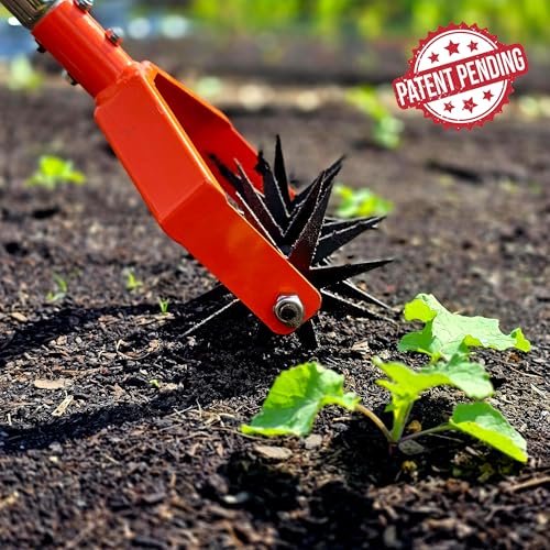 67in Garden Cultivator with Tempered Spring Steel Tines - color: Orange