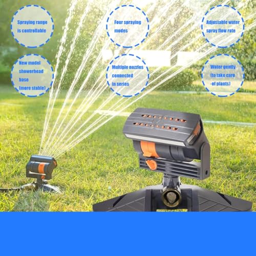 Adjustable Sprinkler Upgraded Adjustable Sprinkler for Lawns Yards and Gardens with 16 Nozzle Oscillating Heads