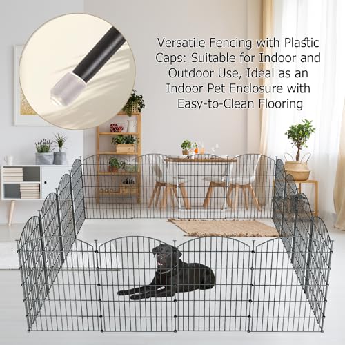 10 Panel No Dig Metal Garden Fence 40"H x 23.6'L Dog Fence Outdoor for Yard - size: 10pc 23.6 ft(L) X 40 in(H)-Convex