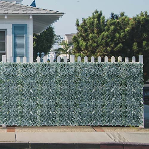 TANG 58"x196" Faux Ivy Privacy Fence Screen Roll- 4Pcs Artificial Leaf Fences Greenery with Lattice Panel,Outdoor Green Wall Chain Link Fence Covering for Balcony Backyard Patio, Dark Green Ivy - color: Dark Green Ivy, size: 58"x196"