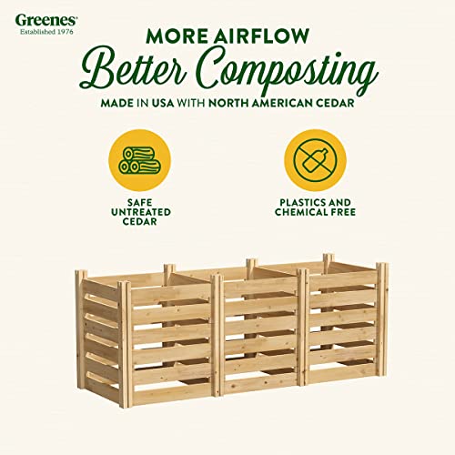 Greenes Fence Premium Cedar Wood Composter, 24" W x 72" L x 31" H (3/4" Thick) / 231.9 Gallons - Made in USA with North American Cedar - size: 2' W x 6' L x 31" H