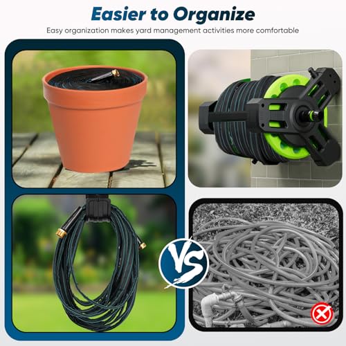 CXEZSIK Garden Hose 50ft Lightweight Non-Expanding No-Knot(Black Lake Blue) - color: Black Lake Blue, size: 50FT