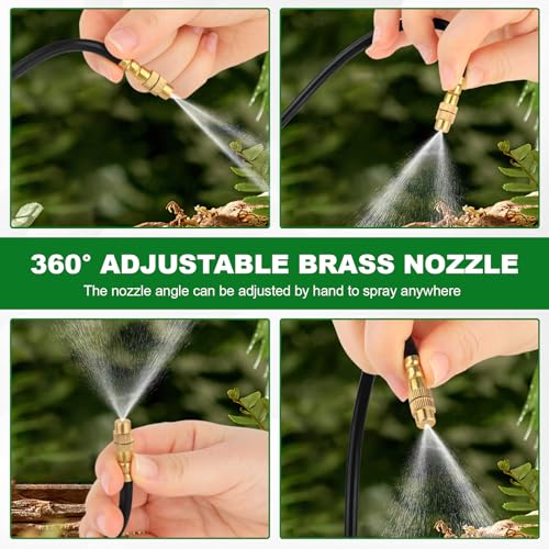 100FT Drip Irrigation System, 1/4" Garden Watering Misting System for Plant - size: 100FT