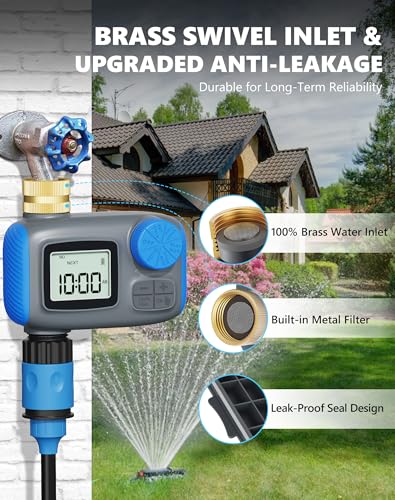 Sprinkler Timer with Brass Swivel, Hose Timers for Watering