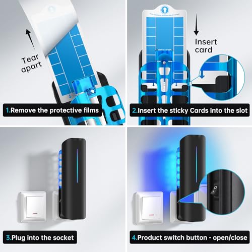 BURLAN Flying Insect Trap, Plug-in Fruit Fly Trap Indoor 9W Night UV Light - color: 1PC-Black