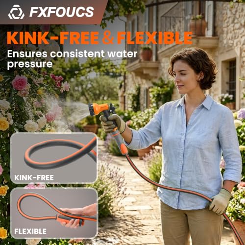 Garden Hose 25ft x 5/8", Heavy Duty Water Hose, Kink Resistant - color: Gray, size: 25FT