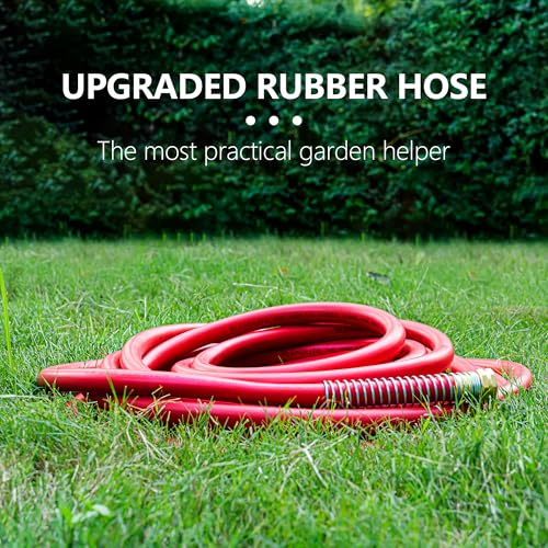 5/8" Garden Hose 20ft, -40℉ To 190℉ Hot/Cold Rubber hose, Red - color: Red, size: 20Ft