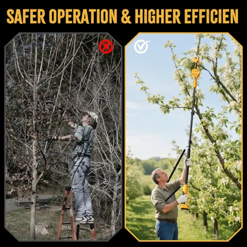 2 IN 1 Electric Pruning Shears with Pole for Dewalt 20V Max Battery