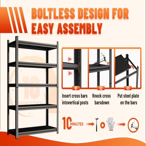 36"W*72"H Plant Stand Indoor & Outdoor - 5-Tier Metal Plant Shelf with Adjustable Shelves, 2000 Lbs Load Capacity, Easy to Assemble Planter Stand for Living Room, Patio, Balcony, or Garden