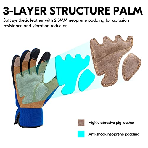 Vgo... Gardening Work Gloves for Men,Thornproof,Touchscreen(SL7475,XXL) - color: Orange, size: XX-Large