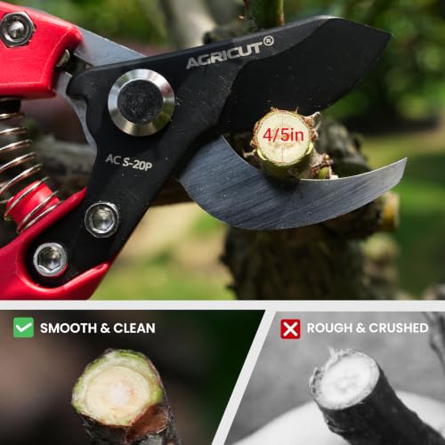 AGRICUT Japanese Pruning Shears, Hand Pruners with Sheath - style: Nylon Handle, High Carbon Steel PRO with Sheath
