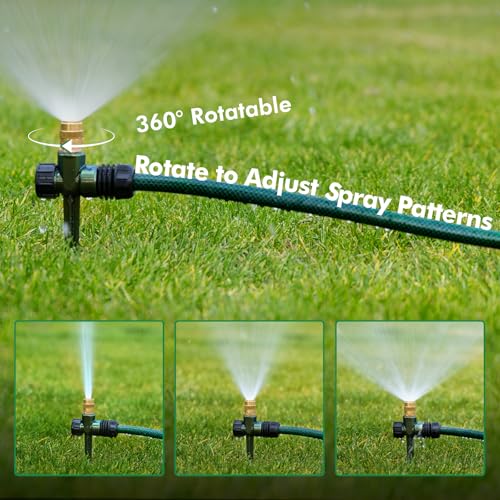 RESTMO 6 Pack Heavy-Duty Full-Metal Lawn Sprinklers for Yard - color: Green, size: 6 Pack