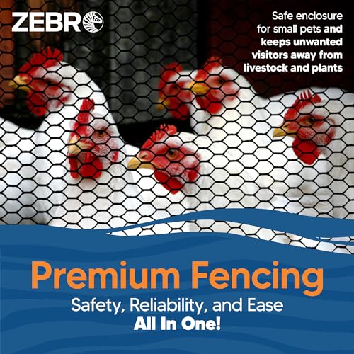 Zebro Plastic Chicken Wire Fence – Flexible Poultry Netting & Garden Fence for Chicken Coops, Rabbits, Pet Enclosures & Landscaping – Weatherproof & Rust-Free - 4' x 75' Black - color: Black, size: 4' x 75'